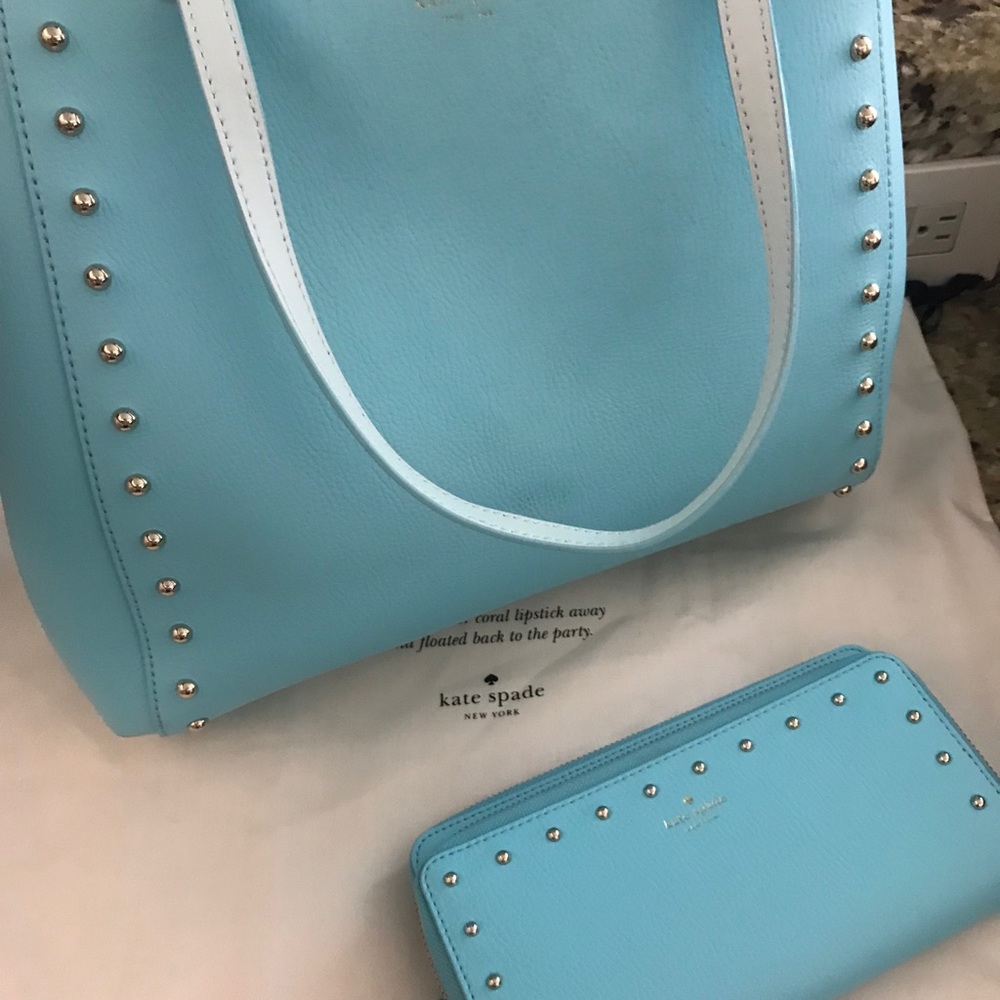Kate Spade Turquoise bag and wallet Bundle!